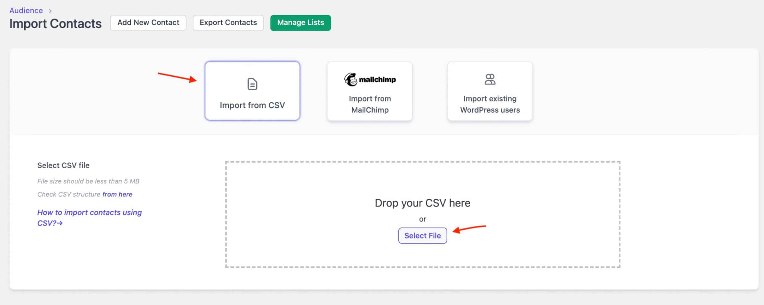 Import CSV Contacts scaled