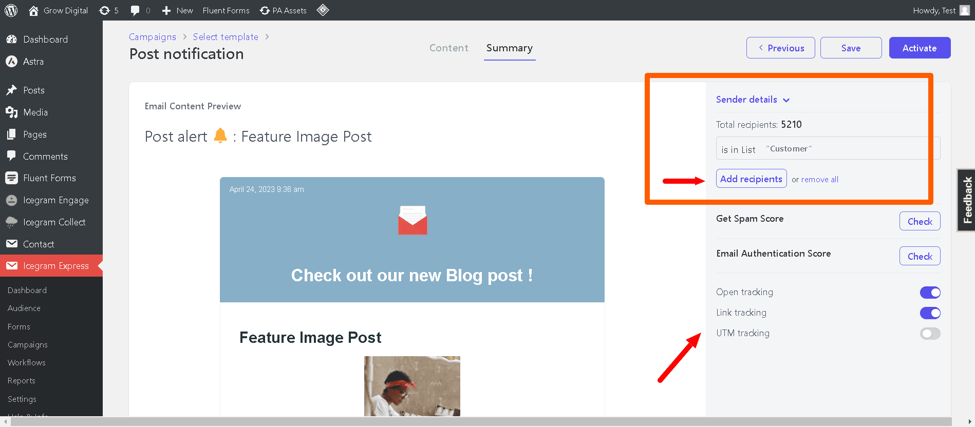 Post Notifications Grow Digital WordPress