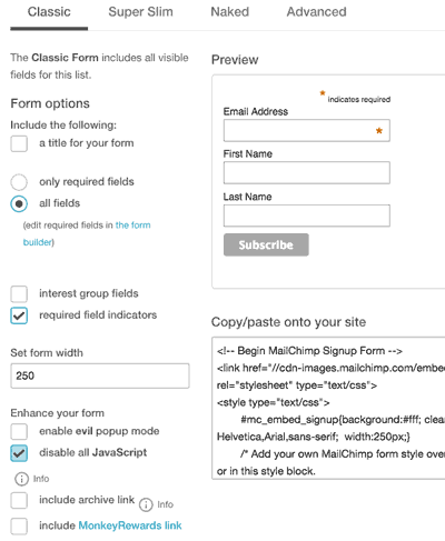 mailchimp-embed-classic-form