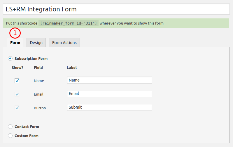 rm choose form fields