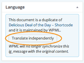 Translate message independently