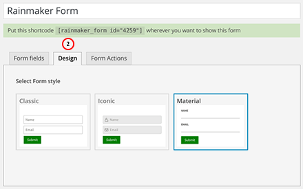 Choose Design Template