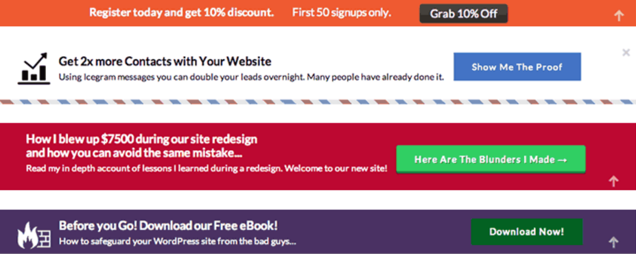 Icegram 4 free action bar themes