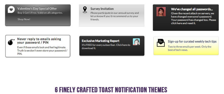 Icegram 6 free toast notification themes