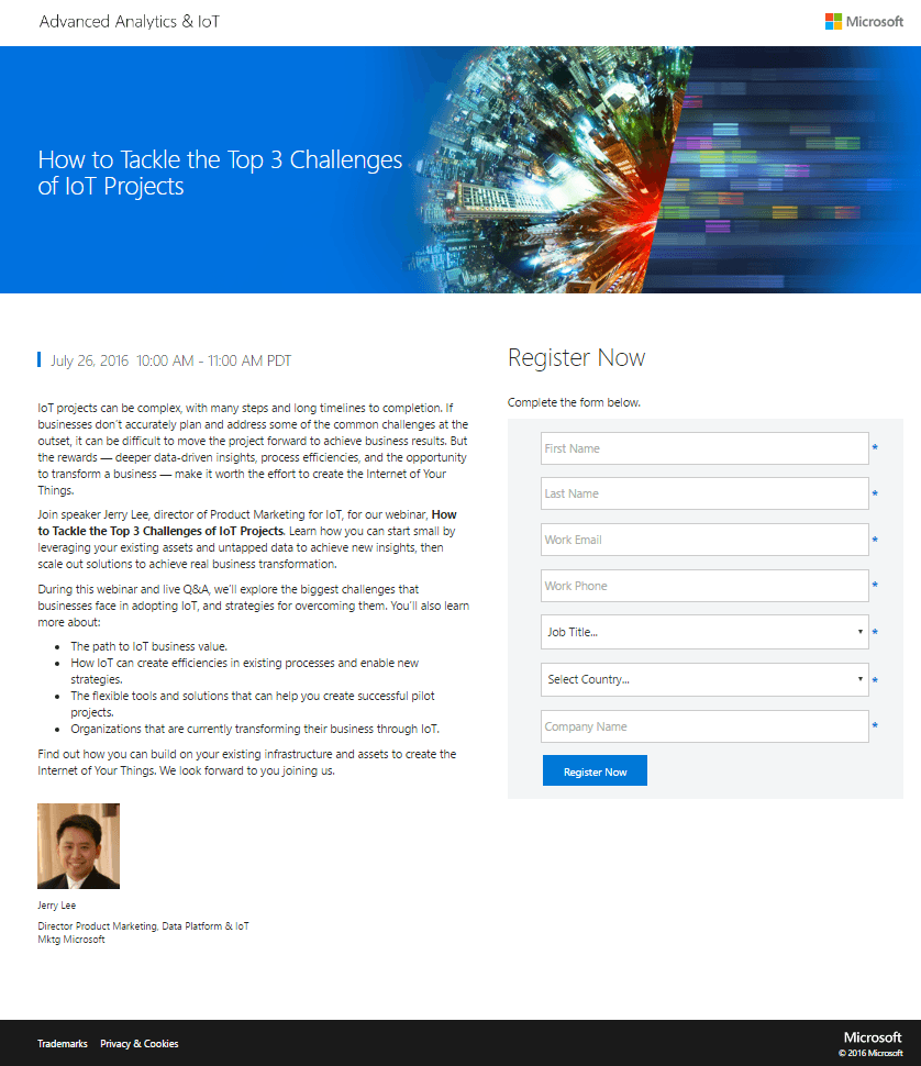 Microsoft squeeze page