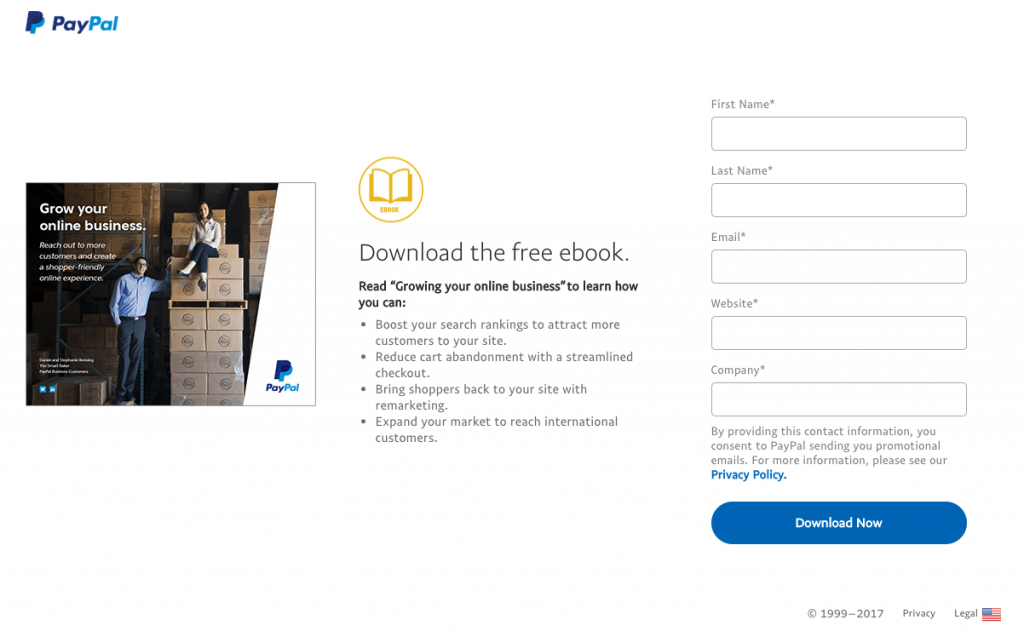 PayPal squeeze page