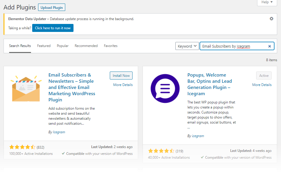 Install free Email Subscribers