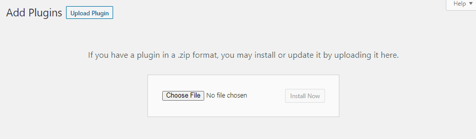 Upload plugin zip file