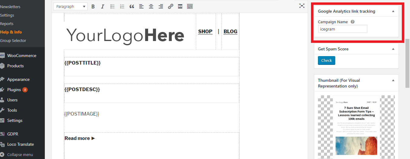Link Tracking - Campaign Name