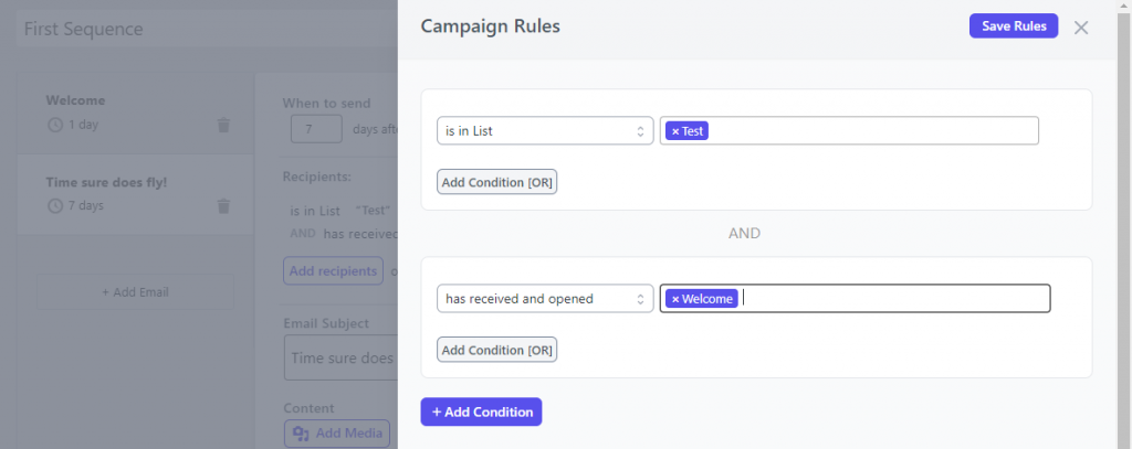 Sequence email recipients