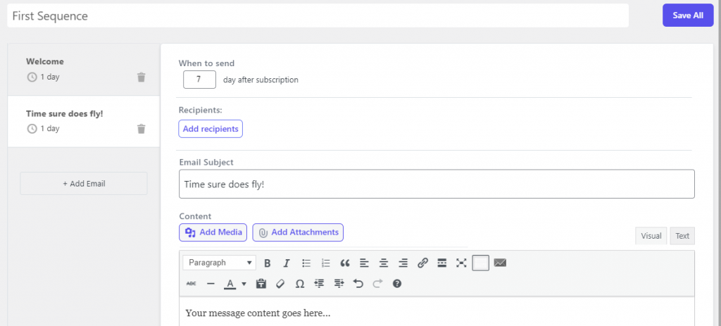 Sequence Setup