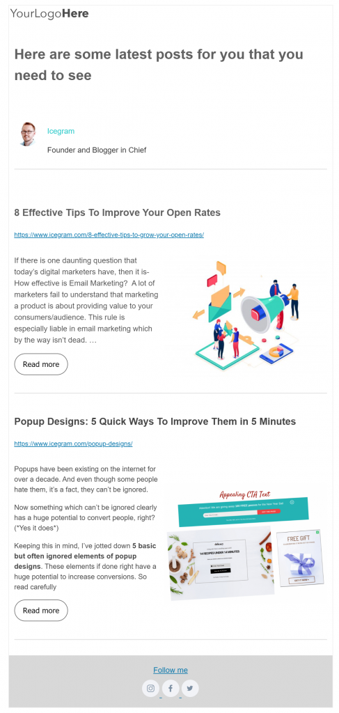 Post digest template