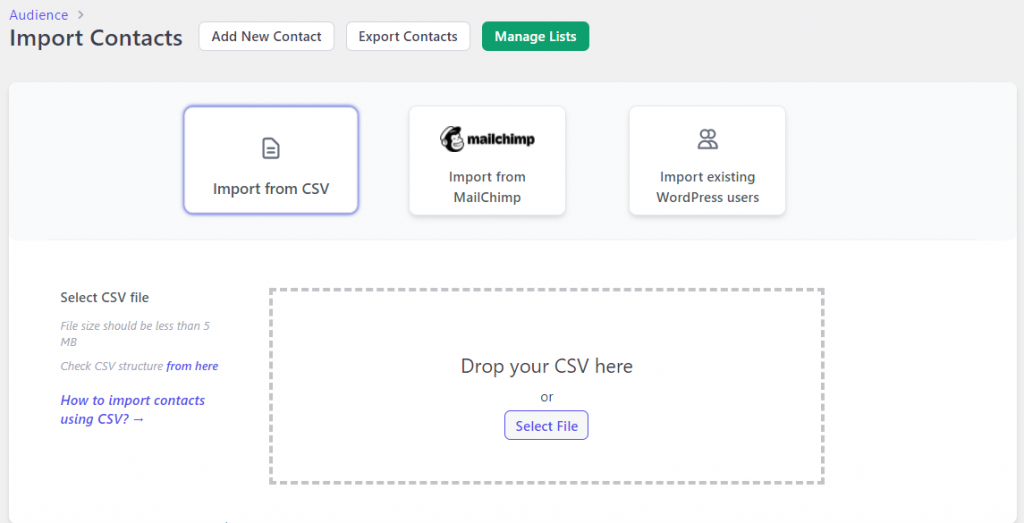 Import contacts