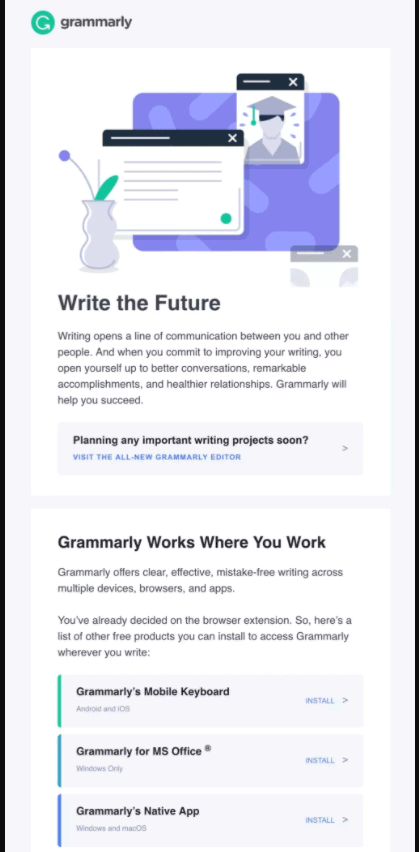 Grammarly email sequence