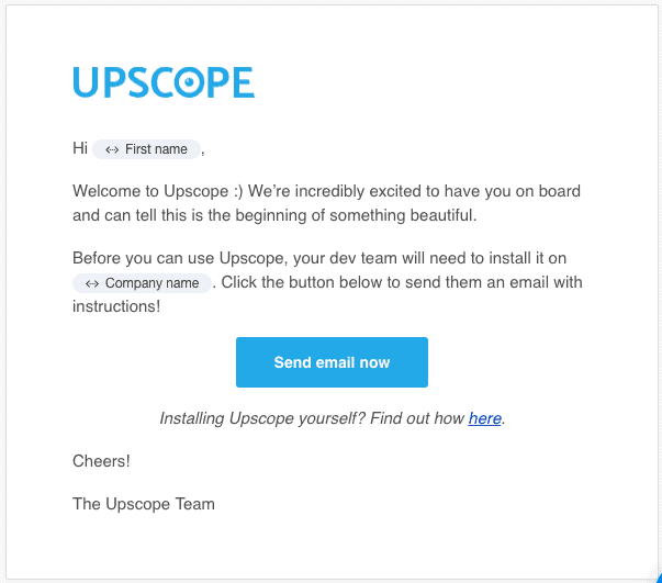 UpScope email sequence