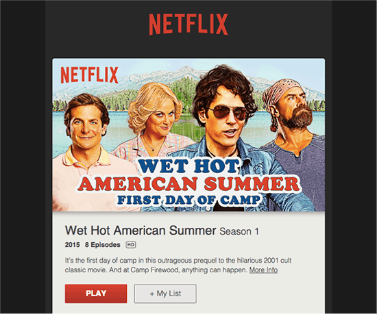 Netflix email sequence