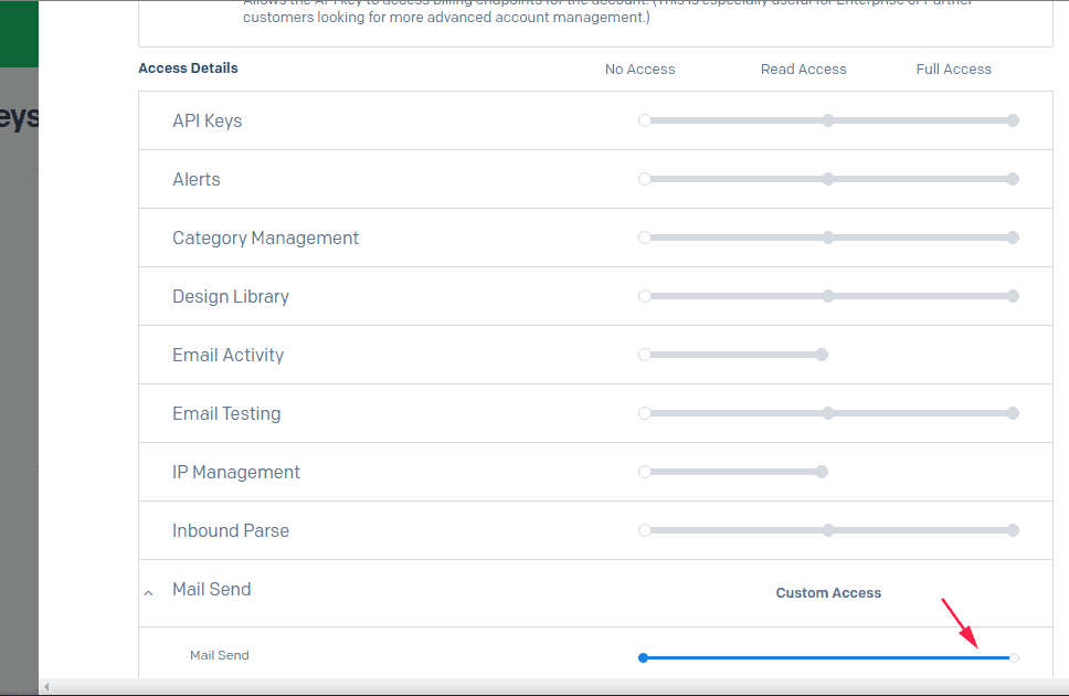 API key permissions