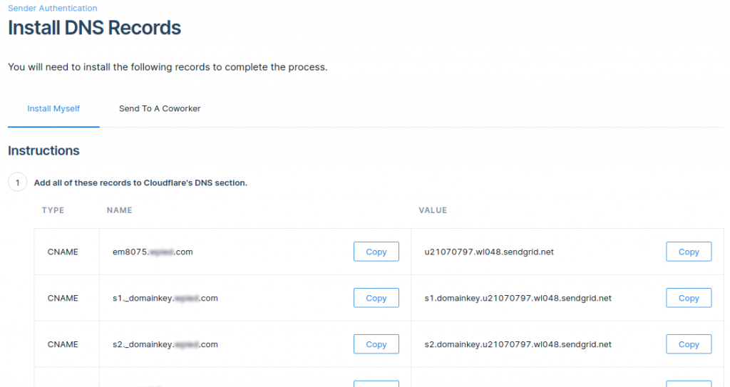 Install DNS records