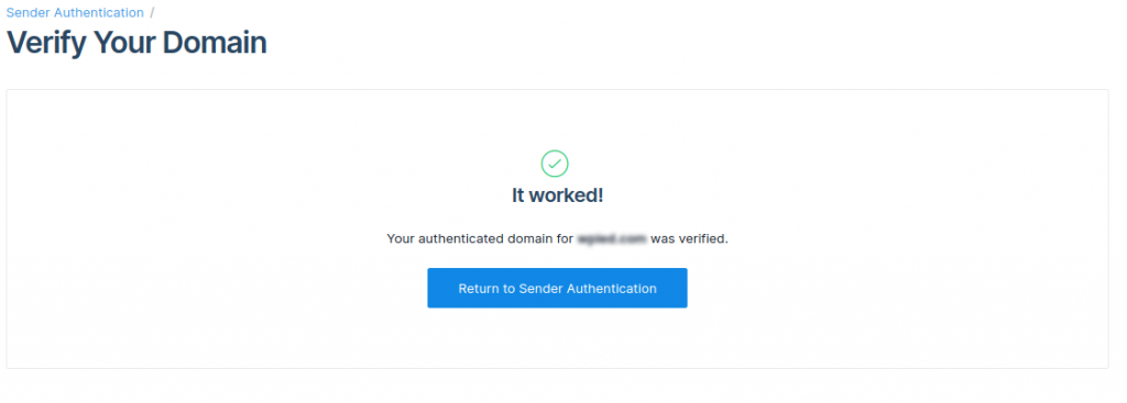Domain verified
