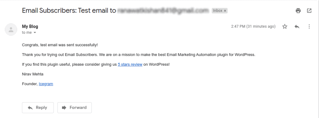 Test Email - Inbox