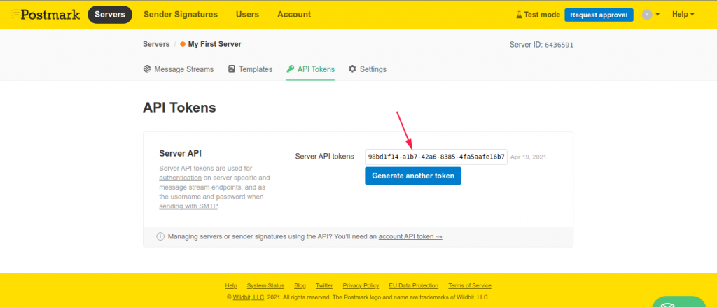 Server API tokens