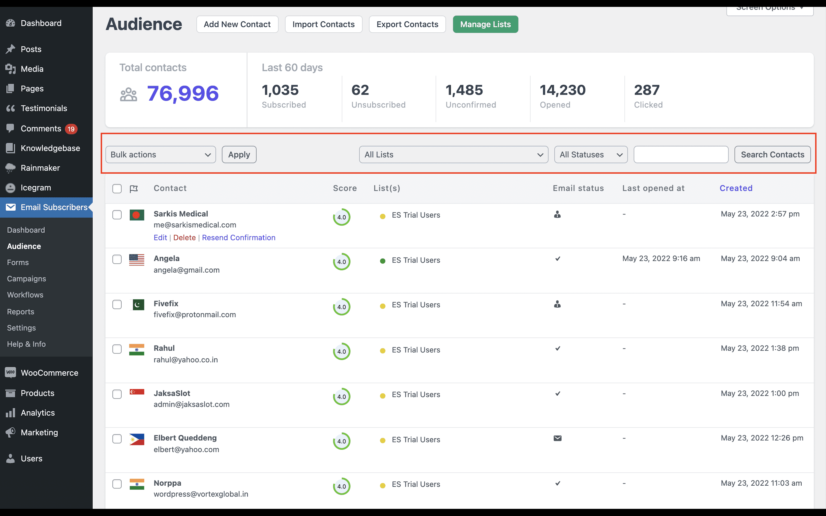 Enable the embed form