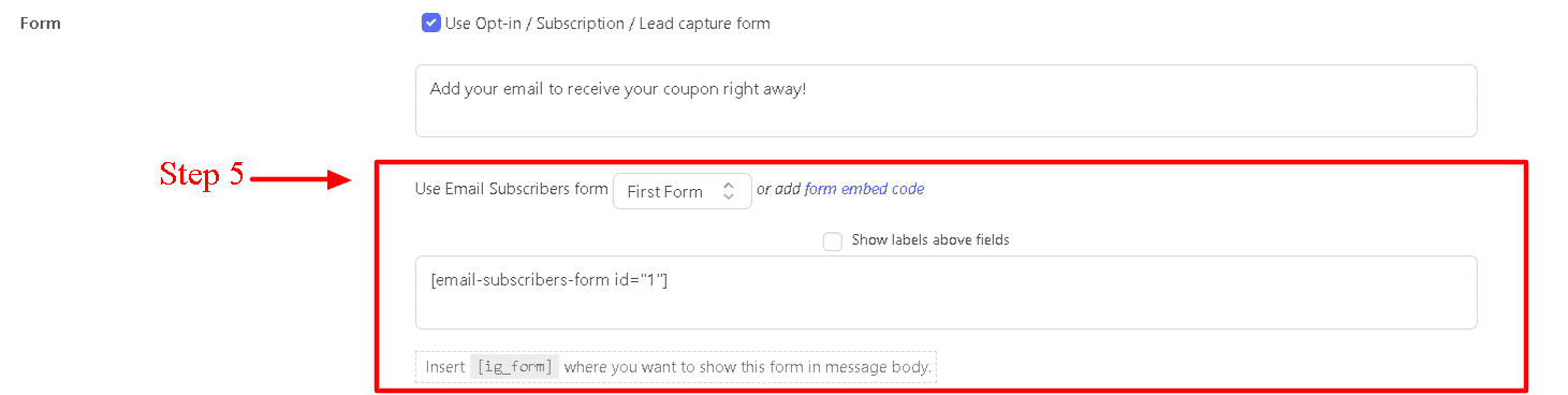 form selection