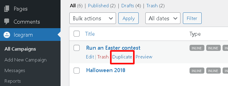Duplicate campaign