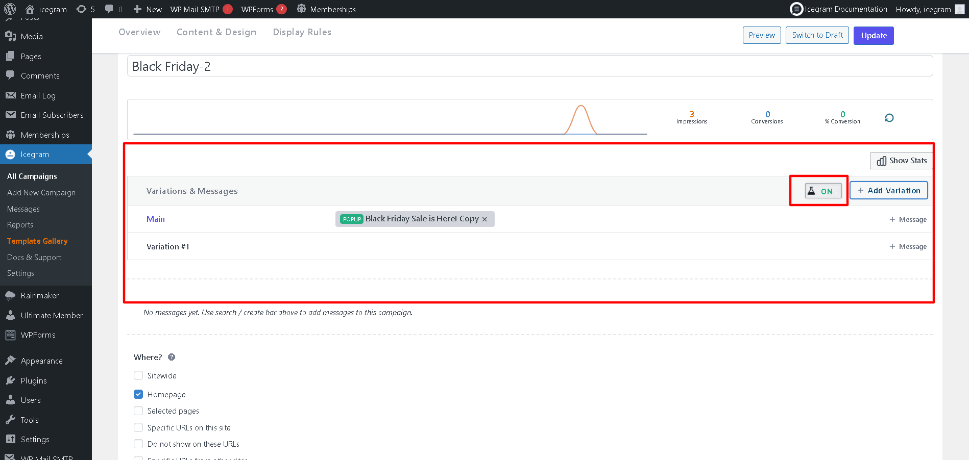 Split Testing (A/B Testing) campaign