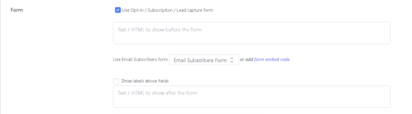 Email Subscribers form with Icegram