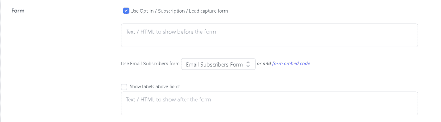 Icegram Express form with Icegram