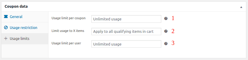 Set coupon limits