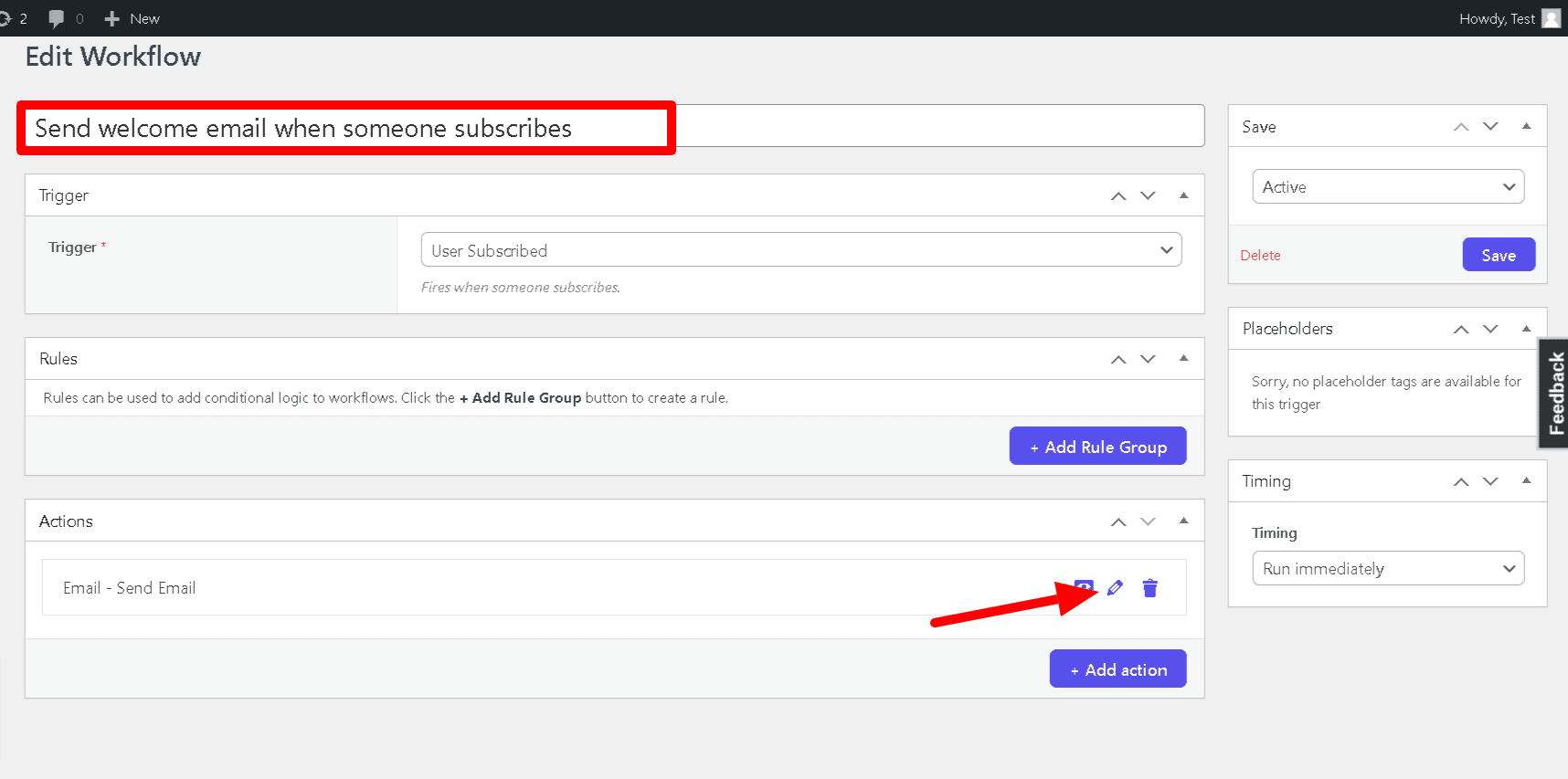 Welcome Email Settings