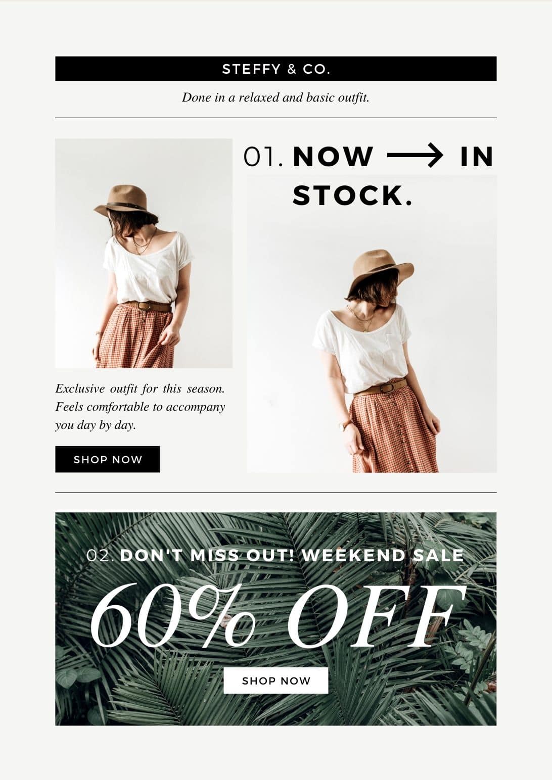 email marketing plugin newsletter example for weekend sale and scarcity