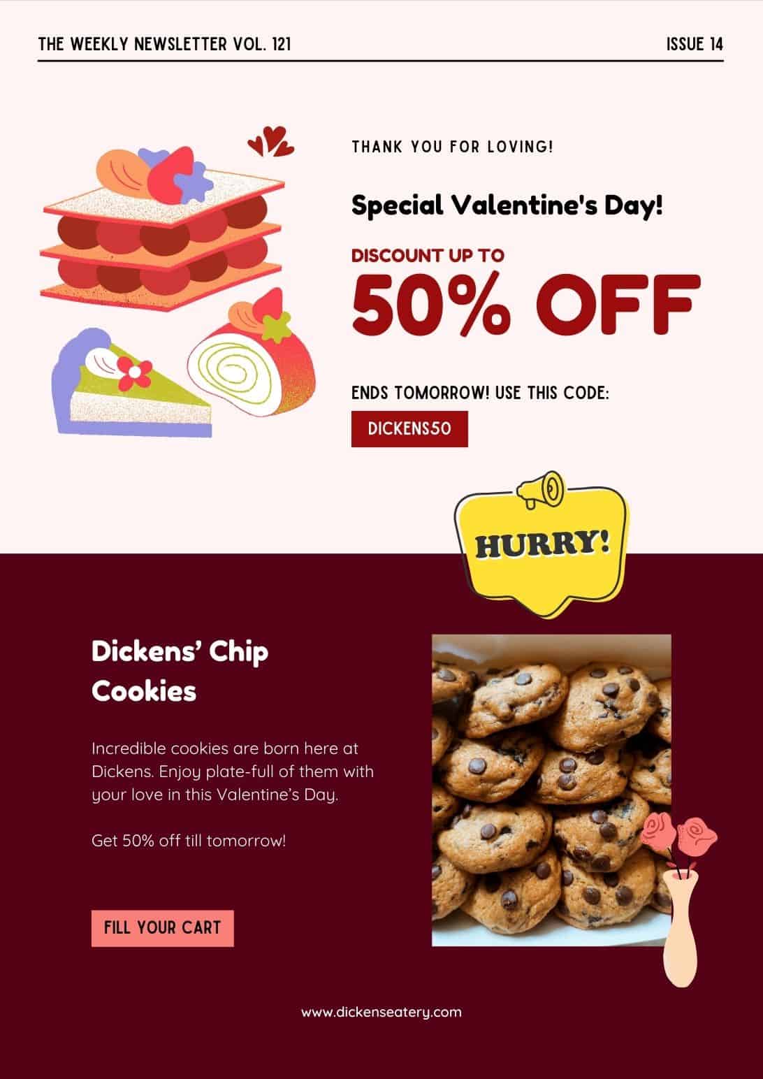 email scarcity example_valentines day newsletter example template