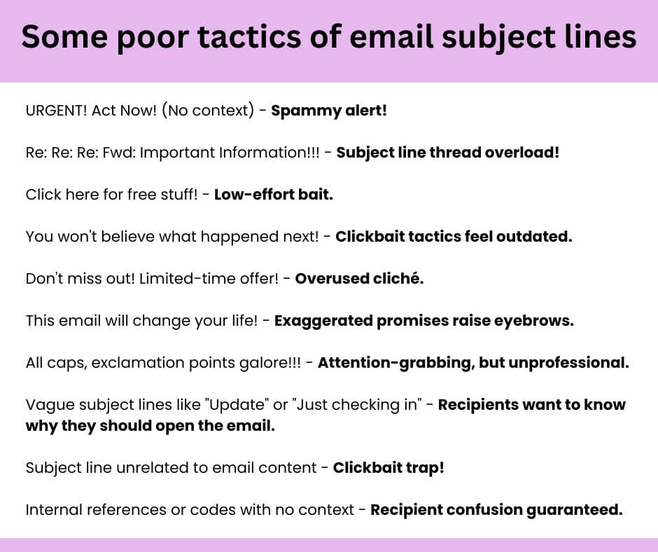 worst email marketing mistakes_email subject lines