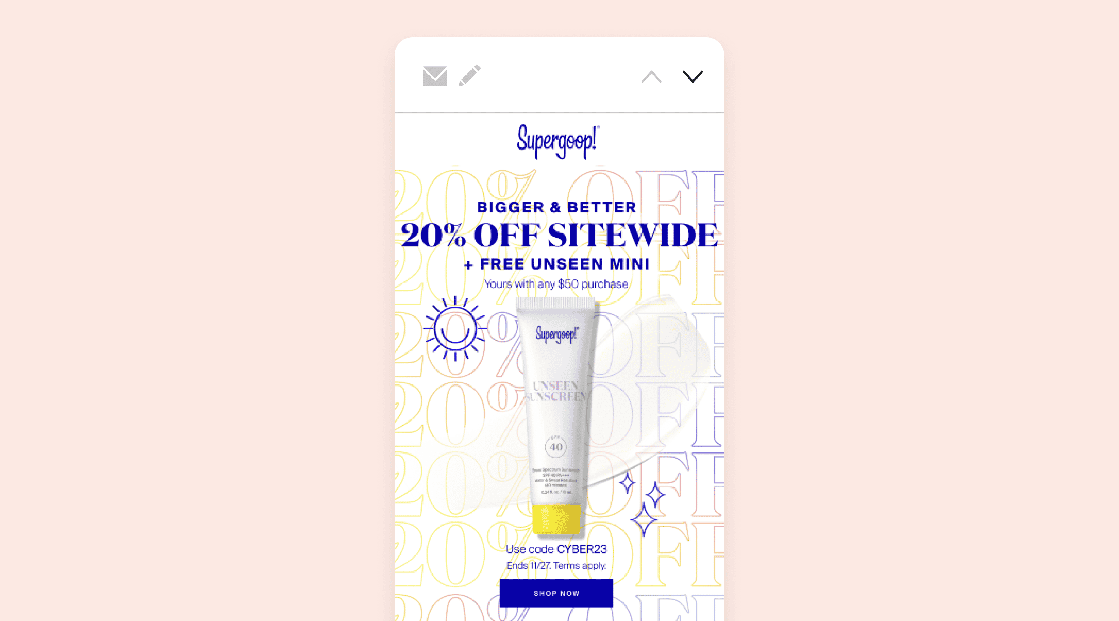 Discount holiday email