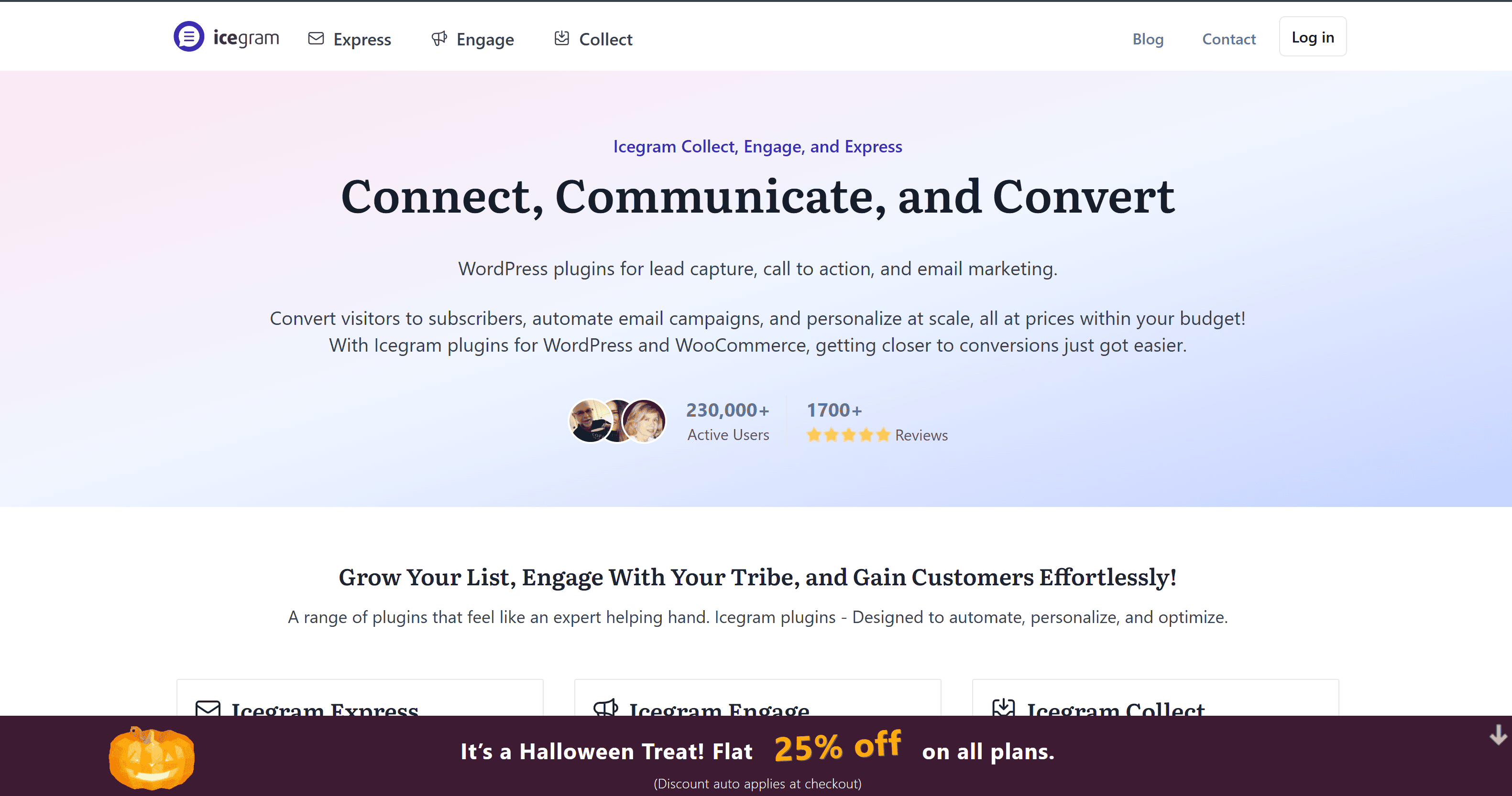 Icegram Halloween website banner