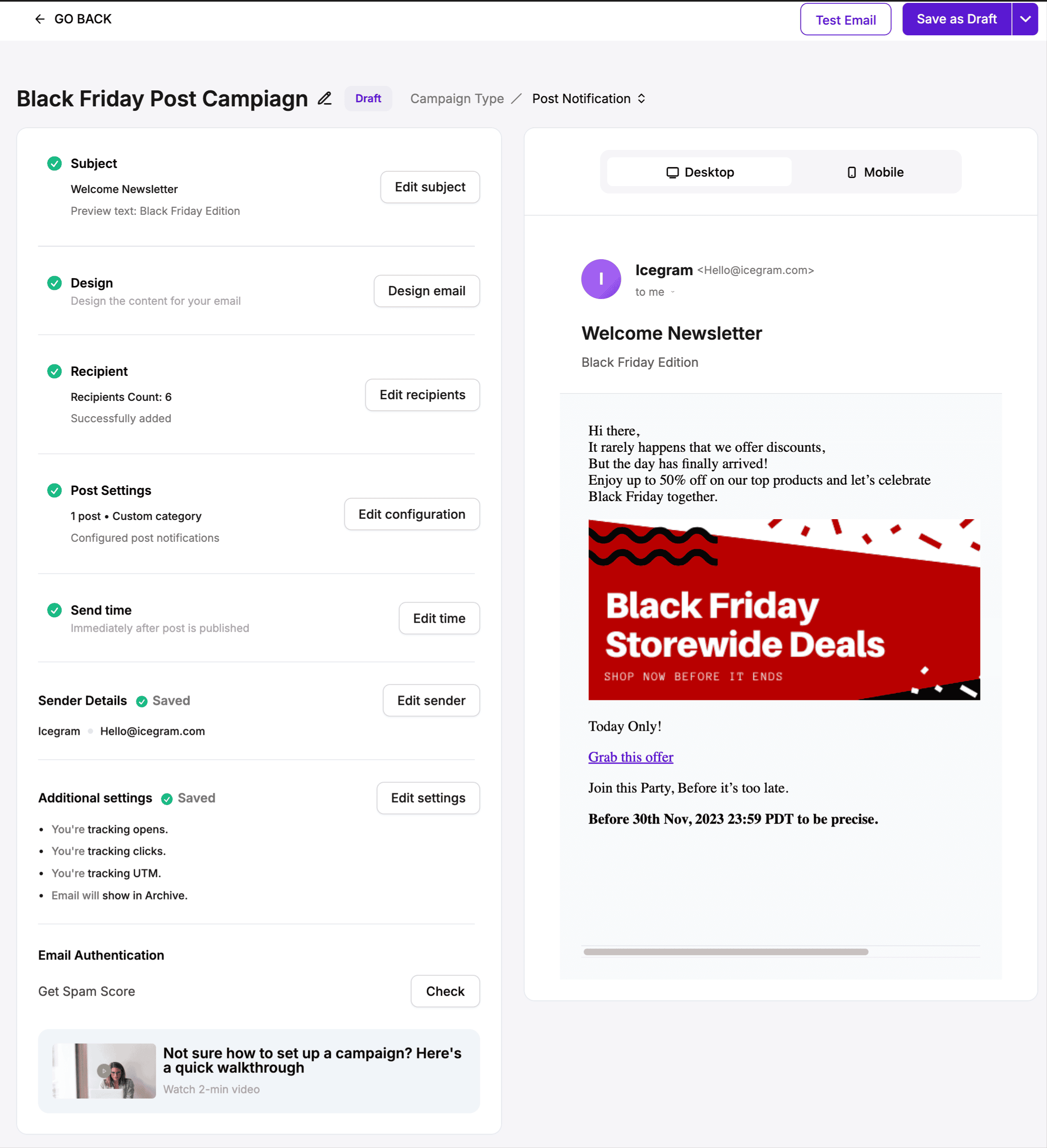 Campaign Configuration